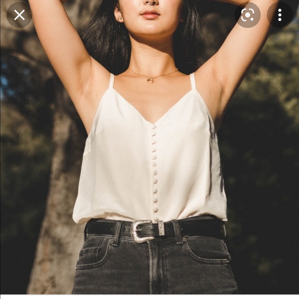 Madewell Silk Button Down Cami Cream